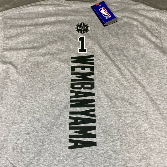 San Antonia Spurs Wembanyama T Shirt Men’s 2XL SATX Gray Short Sleeve Crew Neck - Picture 8 of 11